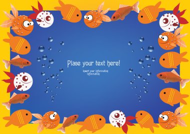vektör komik balık, vektör goldfish