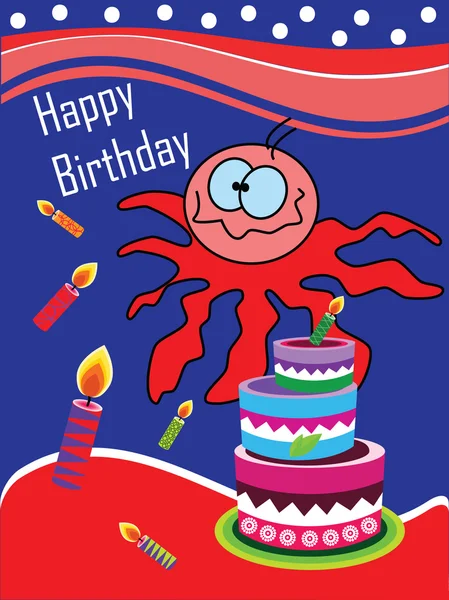 Tarjeta de cumpleaños divertido vector — Archivo Imágenes Vectoriales