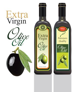 zeytin ve zeytin yağı vektör kümesi