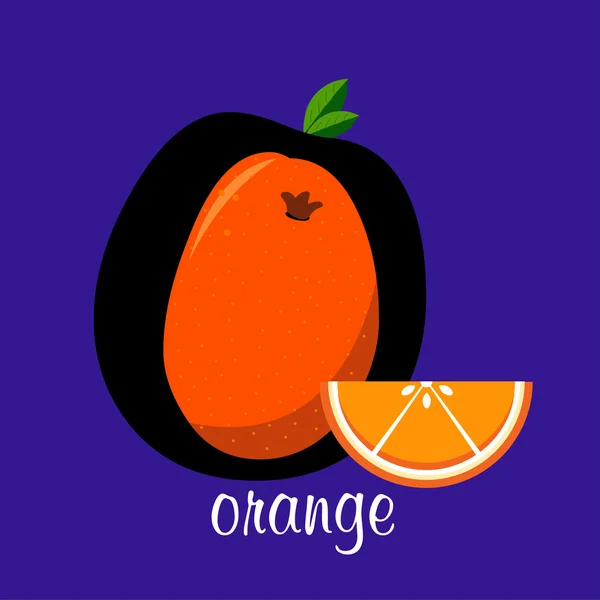 Vecteur orange avec des tranches d'orange — Image vectorielle