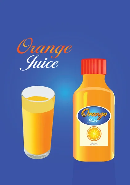 Vektor jus jeruk pack 3d dengan potongan oranye terisolasi vektor ilustrasi - Stok Vektor