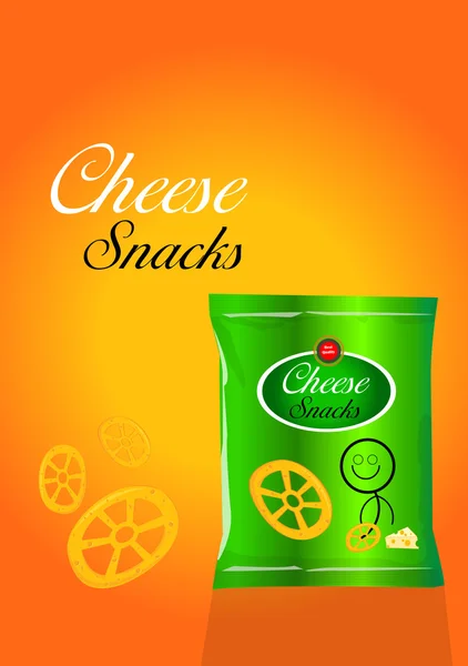 Confezione snack vettoriale formaggio — Vettoriale Stock