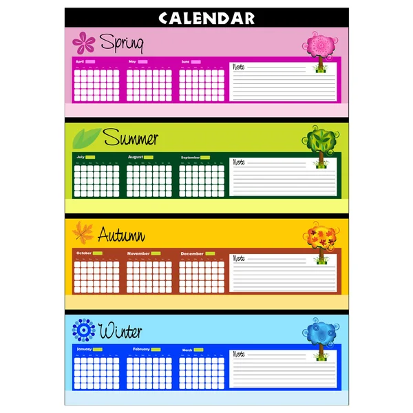 Vektor leerer Kalender — Stockvektor