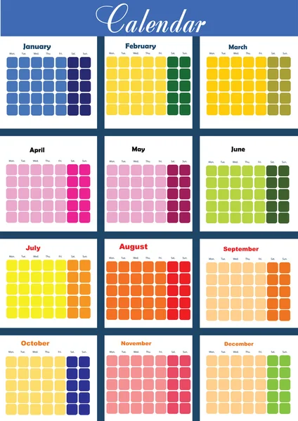 Calendario vuoto vettoriale — Vettoriale Stock