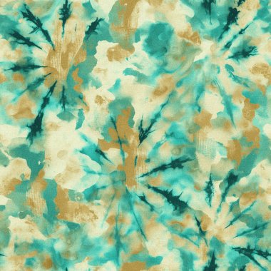 Modern ve orijinal dalma boyası, kravat boyası, batik ve yüksek çözünürlüklü beyaz tuval üzerinde shibori deseni.