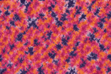 Modern ve orijinal dalma boyası, kravat boyası, batik ve yüksek çözünürlüklü beyaz tuval üzerinde shibori deseni.