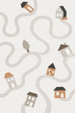 Yüksek çözünürlüklü dokusu ve trend renkleri olan modern halı deseni