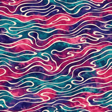 Yüksek çözünürlüklü beyaz tuval üzerinde modern ve orijinal Geometrik batik ve shibori deseni