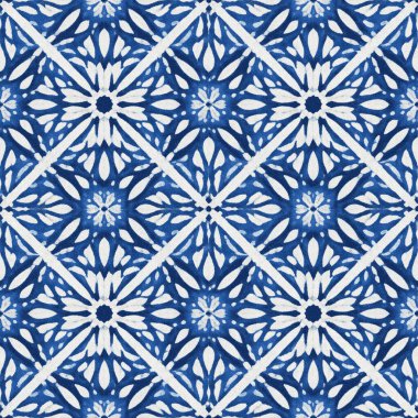 Yüksek çözünürlüklü beyaz tuval üzerinde modern ve orijinal Geometrik batik ve shibori deseni