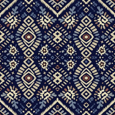 Geometrik batik, yüksek çözünürlüklü beyaz tuval üzerinde boya ve shibori deseni