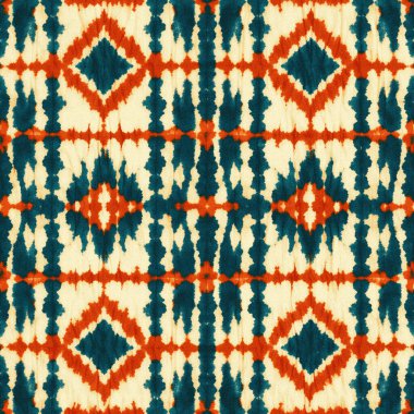 Geometrik batik, yüksek çözünürlüklü beyaz tuval üzerinde boya ve shibori deseni