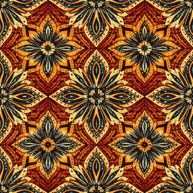 Geometrik batik, yüksek çözünürlüklü beyaz tuval üzerinde boya ve shibori deseni