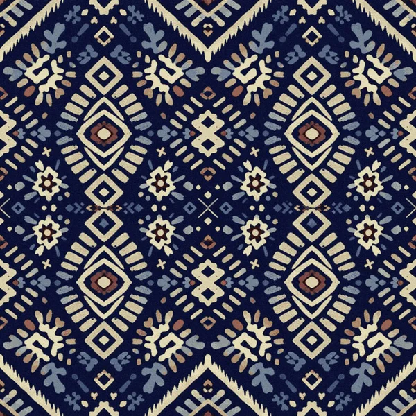 Geometrik batik, yüksek çözünürlüklü beyaz tuval üzerinde boya ve shibori deseni