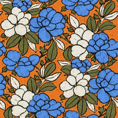 Modern ve orijinal dalma boyası, kravat boyası, batik ve shibori desenleri yüksek çözünürlüklü beyaz tuval üzerinde