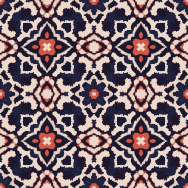 Modern ve orijinal dalma boyası, kravat boyası, batik ve shibori desenleri yüksek çözünürlüklü beyaz tuval üzerinde