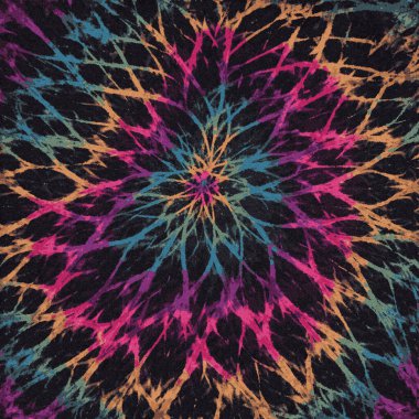 Yüksek çözünürlüklü beyaz tuval üzerinde geometrik boya, batik ve shibori deseni