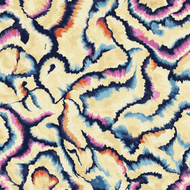 Yüksek çözünürlüklü beyaz tuval üzerinde boya kumaşı ve Shibori yaratıcı desen