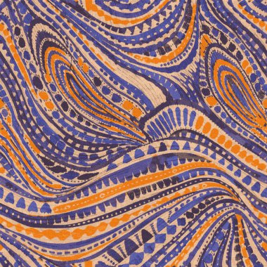 Yüksek çözünürlüklü beyaz tuval üzerinde boya kumaşı ve Shibori yaratıcı desen