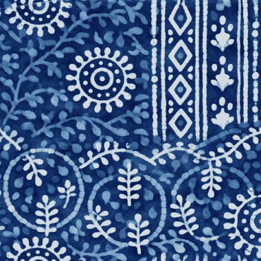 Yüksek çözünürlüklü beyaz tuval üzerinde boya kumaşı ve Shibori yaratıcı desen