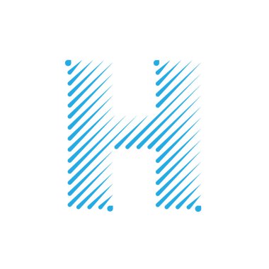 H harfi çizgi desen logosu