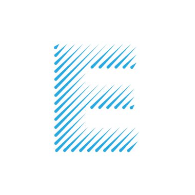 E harfi çizgi desen logosu