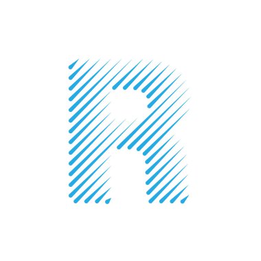 R harfi satır desen logosu