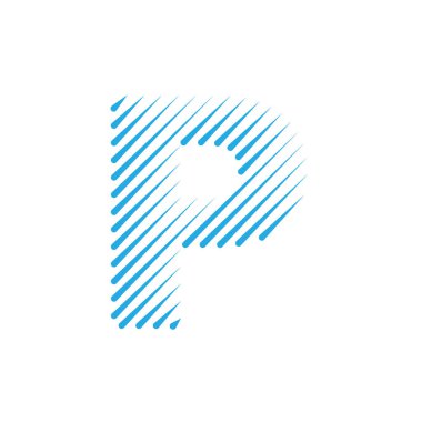 P harfi satır desen logosu