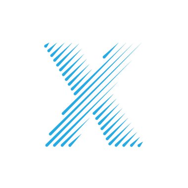 X harfi satır desen logosu