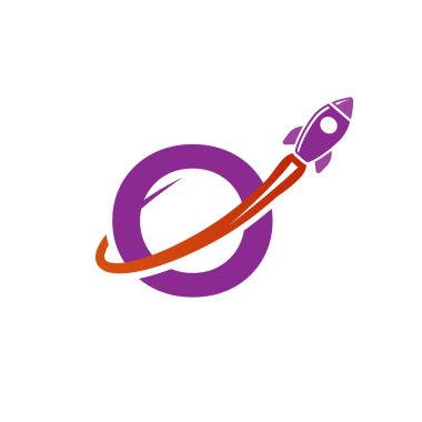 O harfi roket logo tasarımı