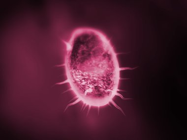 Protozoa or micro organism colored in dark red clipart