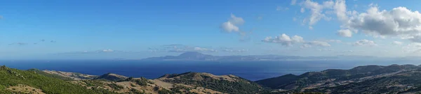 Vue Panoramique Détroit Gibraltar Depuis Une Montagne Avec Vue Sur — Photo