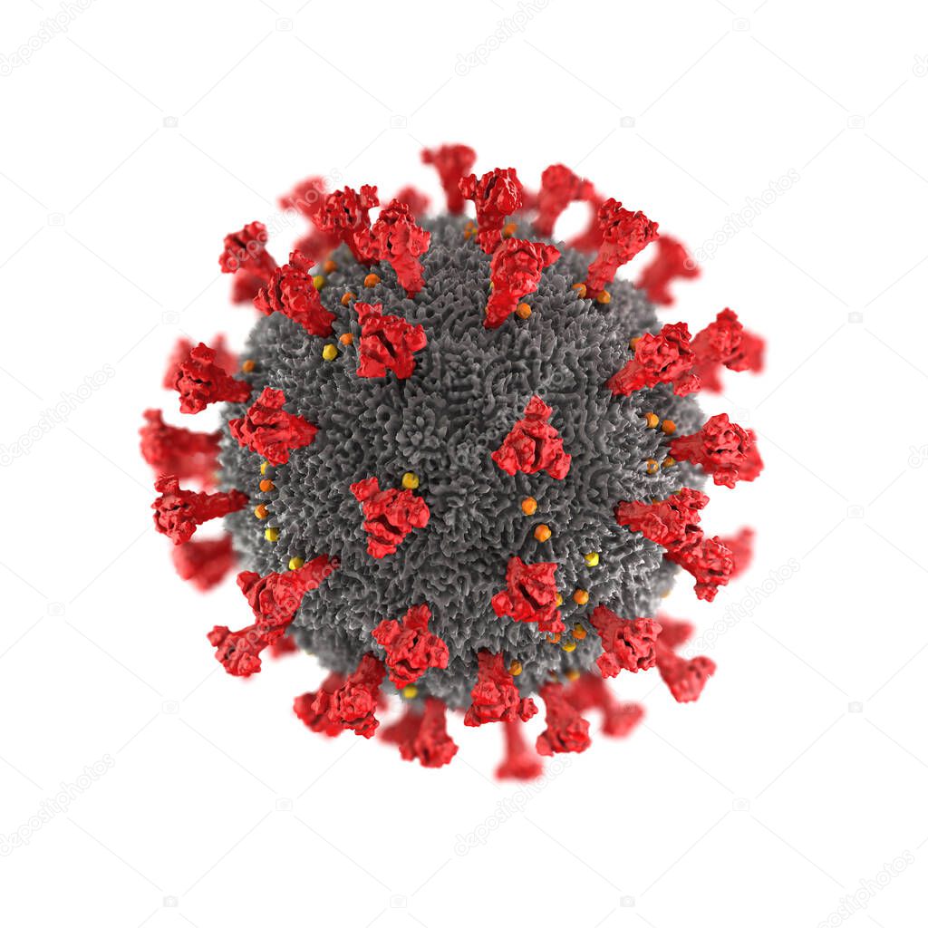 Representation of many corona viruses, trigger of severe acute respiratory syndrome - 3d illustration