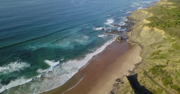 Αεροφωτογραφία Παράκτιου Τμήματος Κύματα Που Πλησιάζουν — Αρχείο Βίντεο