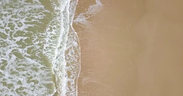 Vue Aérienne Une Section Côtière Avec Des Vagues Rupture Approchant — Video