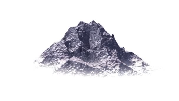 Vuelo Completo Alrededor Macizo Montaña Cubierto Nieve Ilustración — Vídeo de stock