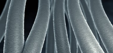 Saç yüzeyine yakın çekim - 3 boyutlu illüstrasyon