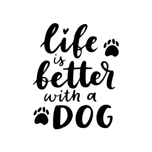 "Svart og hvit plakat". Inspirerende sitater om hunder. Håndskrevne fraser om hundeadopsjon. Adoptere en hund. Om hunder. – stockvektor