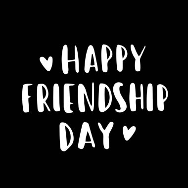 Arkadaşlık Gününüz kutlu olsun. Güzel el yazısı. Sonsuza kadar en iyi arkadaş. Tebrik kartı tipografi şablonu. Modern hat tasarımı elementleri, tırnak içinde, arkadaş ifadesi.