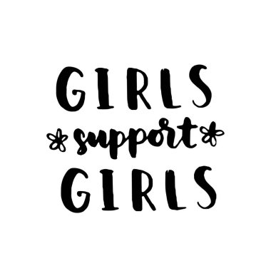 Kadın hakları cümlesi. Feminizm, kadın hakları, motivasyon sloganı. Kadınlar destekliyor ve güçlendiriyor, kendine iyi bak, kendine özen gösteren poster.