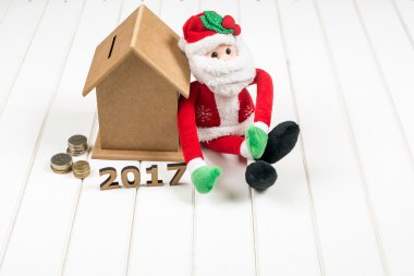 Yeni yıl 2017 bütçe. Noel kavramı.