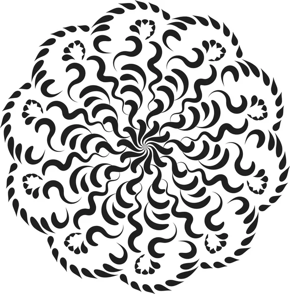 Vector mooie Deco zwarte Mandala — Stockvector