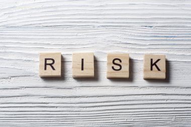 Ahşap bloklar Risk metinle. Ahşap Abc