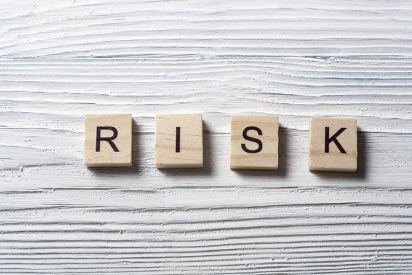 Ahşap bloklar Risk metinle. Ahşap Abc