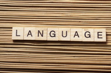 Metin dili ile ahşap bloklar. Ahşap abc.