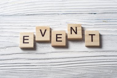 Ahşap abc blok ahşap zemin üzerine yazılmış olaylar kelime.