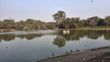 Tayland şehrindeki parkın güzel manzarası