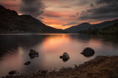 Loch Eck sunset reflection clipart