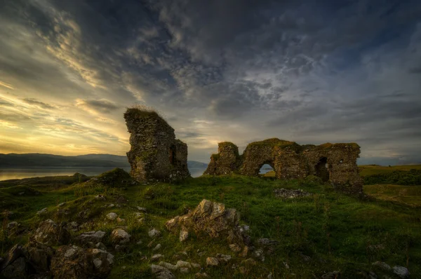 Achandun burg sonnenuntergang — Stockfoto