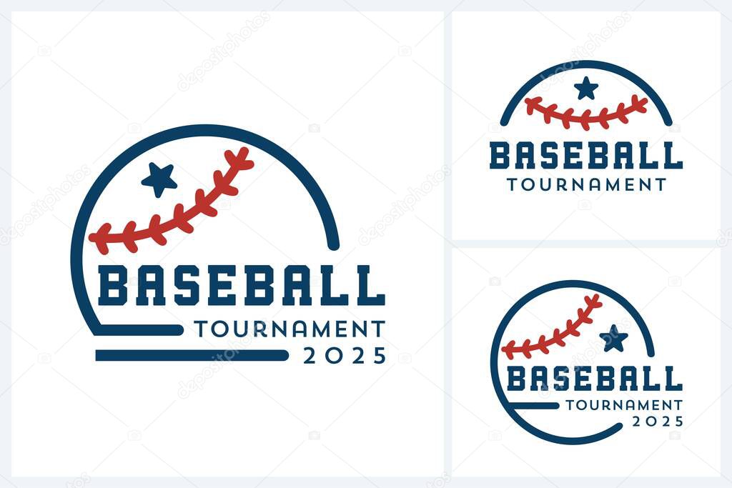 Baseball logo sport design vector template, baseball icon sport emblem vector, baseball tournament logo badge design vector illustration