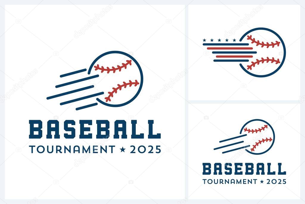 Baseball logo sport design vector template, baseball icon sport emblem vector, baseball tournament logo badge design vector illustration
